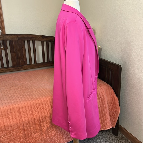 Good American Scuba 2.0 Fuchsia Bright Pink Blazer size 5 or 2XL - Picture 5 of 16